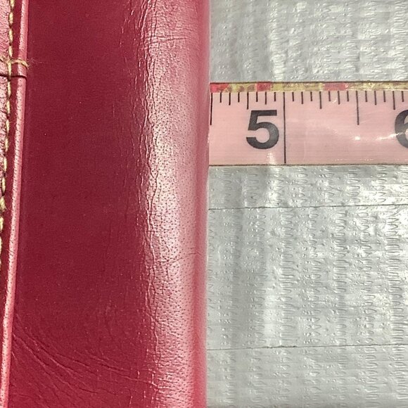 Buxton Wallet Genuine Leather Red 4.5"x7.5" Credit Card Holder Organizer - Picture 7 of 7